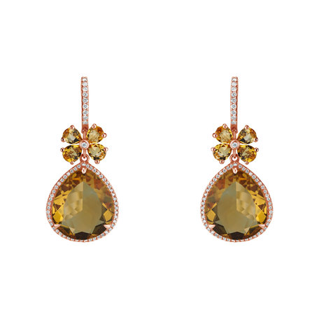 Diamond earrings with Citríne Freida