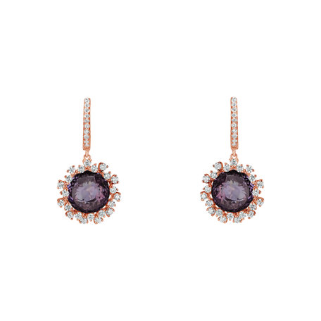 Diamond earrings with Amethyst Vera