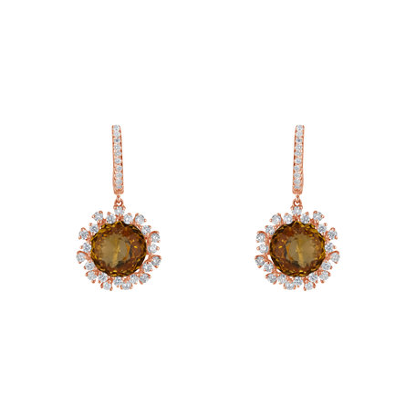 Diamond earrings with Citríne Vera