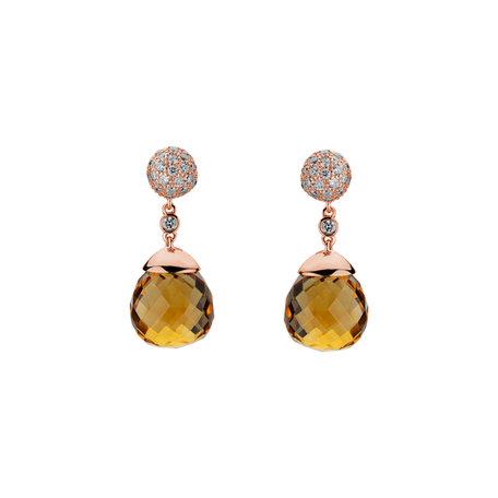 Diamond earrings with Citríne Gianpaola