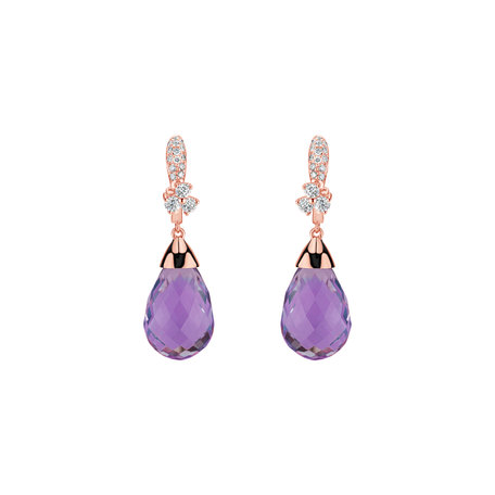 Diamond earrings with Amethyst Nena