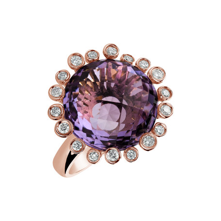 Diamond rings with Amethyst Mina