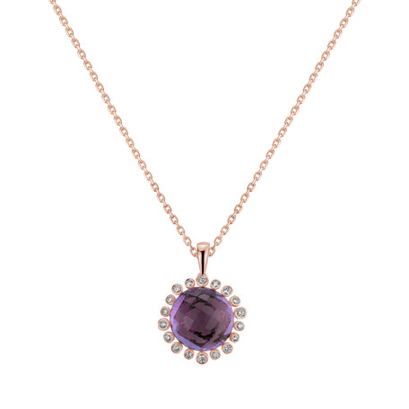 Diamond pendant with Amethyst Darius