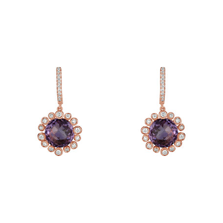 Diamond earrings with Amethyst Caroline