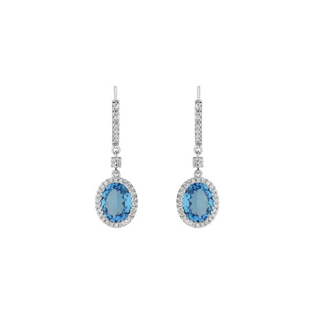 Diamond earrings with Topaz Strayer