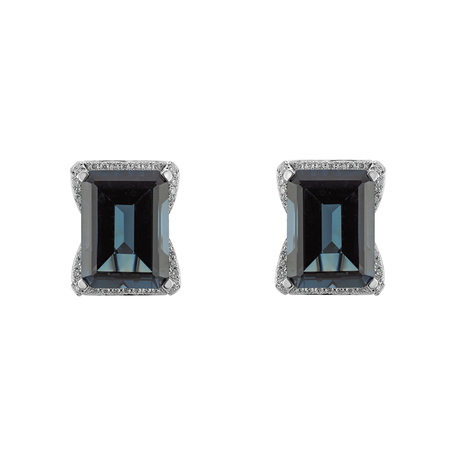 Diamond earrings with Topaz Blue Harmony