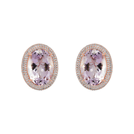 Diamond earrings with Amethyst Fantasy Majesty