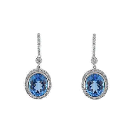 Diamond earrings with Topaz Penny