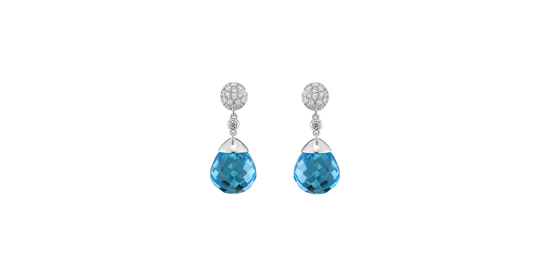 Diamond earrings with Topaz Gianpaola