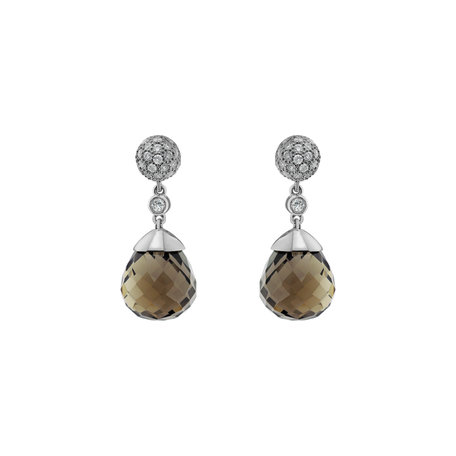 Diamond earrings with Quartz Gianpaola