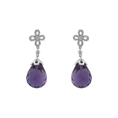 Diamond earrings with Amethyst Katja