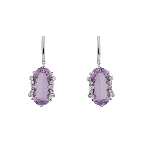 Diamond earrings with Amethyst Marnne