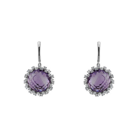 Diamond earrings with Amethyst Sally