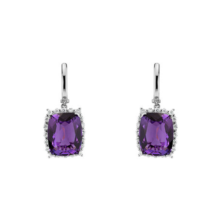 Diamond earrings with Amethyst Ariadne