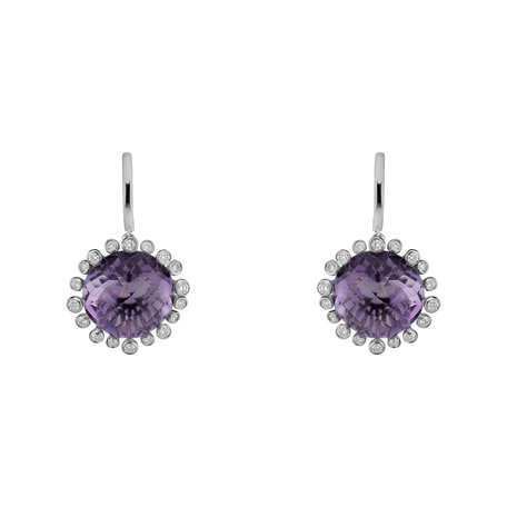 Diamond earrings with Amethyst Sandra