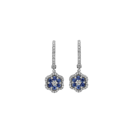 Diamond earrings and Sapphire Blooming Jewellery