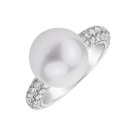 Diamond ring with Pearl Pearl Mirage