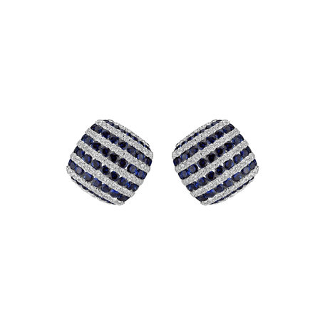 Diamond earrings and Sapphire Blue Delight