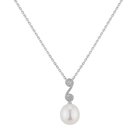 Diamond pendant with Pearl Mermaid Song