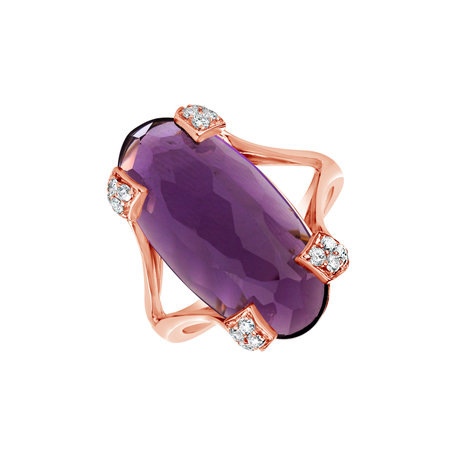 Diamond rings with Amethyst Charmaine