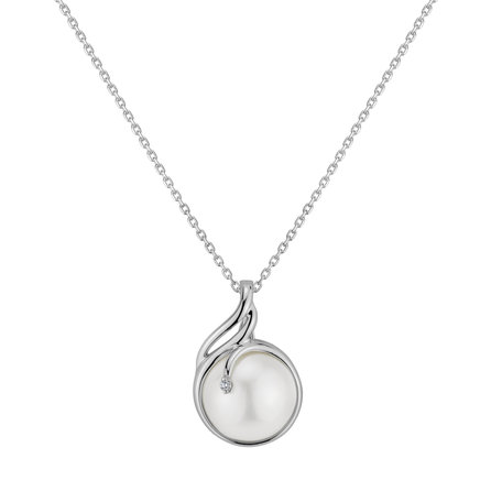 Diamond pendant with Pearl Eternal Depth