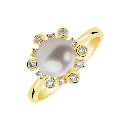 Diamond ring with Pearl Nautical Adventure