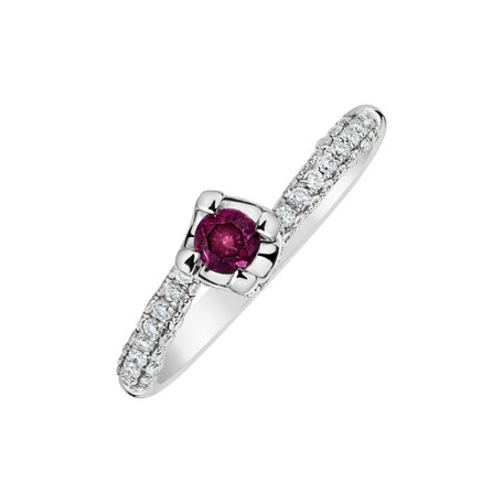 Ring with pink diamonds Chiara