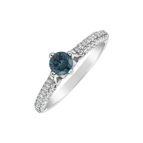 Ring with blue diamonds and white diamonds Sophie