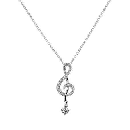 Diamond pendant Treble Clef