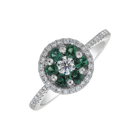 Diamond ring with Emerald Kiersten