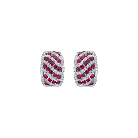 Diamond earrings and Ruby Cassia