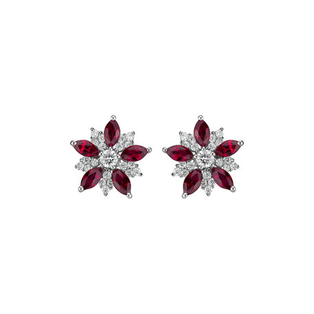 Diamond earrings and Ruby Star Passion