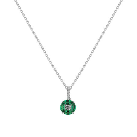 Diamond pendant with Emerald Johanna