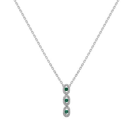 Diamond pendant with Emerald Josephine