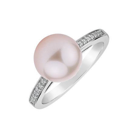 Diamond ring with Pearl Sea Grace