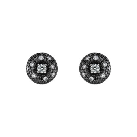 Earrings with black and white diamonds Provocative