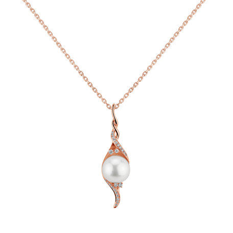 Diamond pendant with Pearl Kahliste