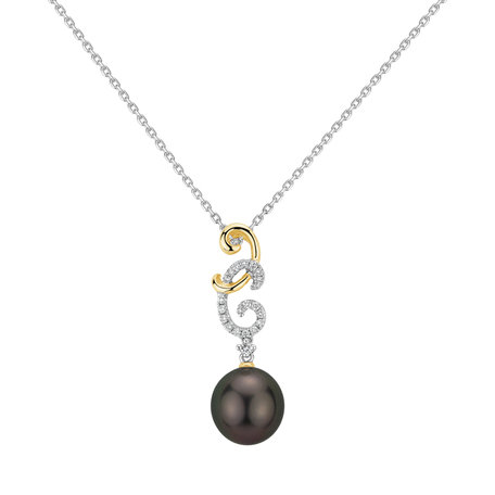 Diamond pendant with Pearl Fantastic Sea