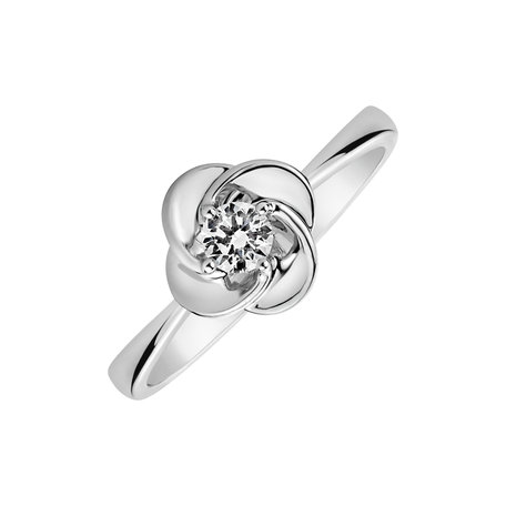 Diamond ring Minimalist Flower