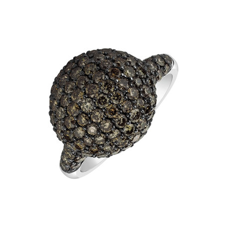 Ring with brown diamonds Night Haeven Sky