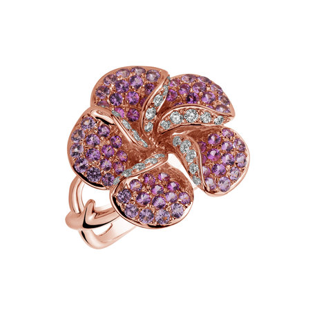 Diamond ring with Sapphire Delicious Orchid