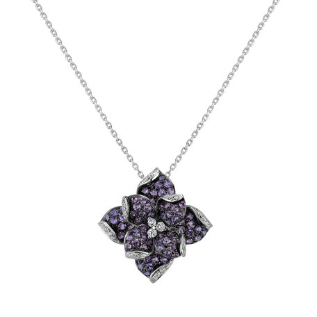 Diamond pendant with Sapphire Glamour Bloom