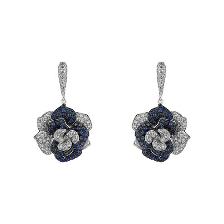 Diamond earrings and Sapphire Charming Unique