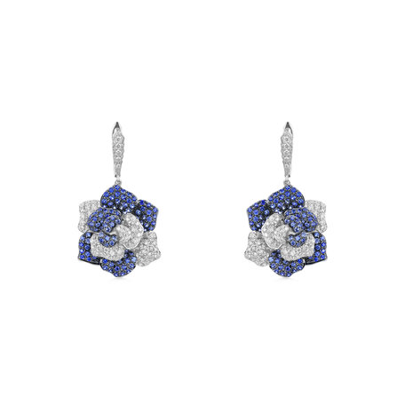 Diamond earrings and Sapphire Sweetness