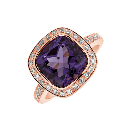 Diamond rings with Amethyst Leilani