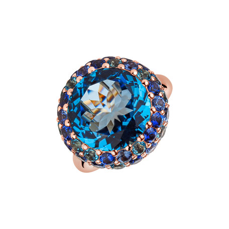 Ring with Sapphire and Topaz Dear Stranger