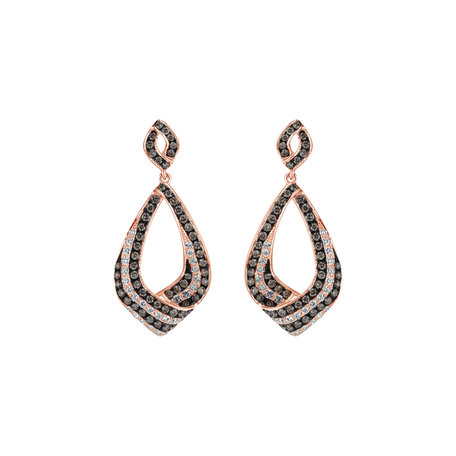 Earrings with brown and white diamonds Touch of Miracle