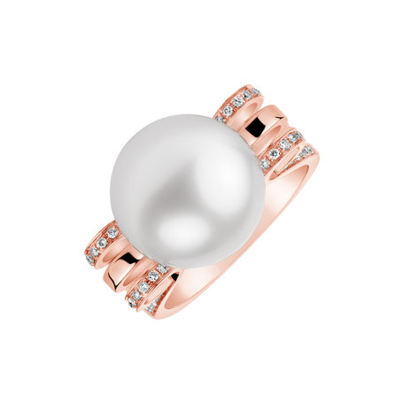 Diamond ring with Pearl Ocean Poetic