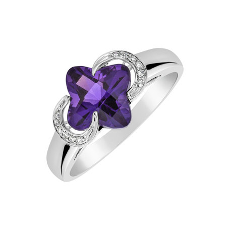 Diamond rings with Amethyst Scargil