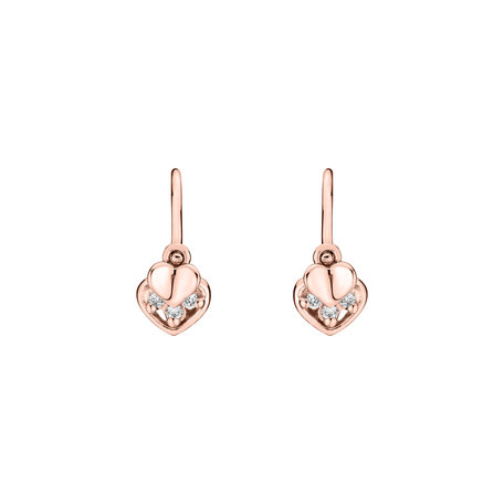 Children's diamond earrings Elegance Hearts